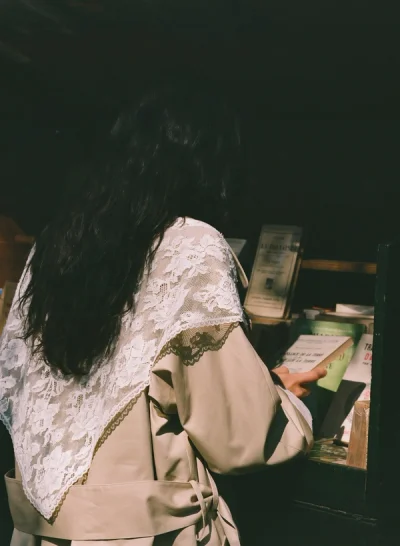 Photo of Maru Oversized Trench Coat in Neutral on model, view 1