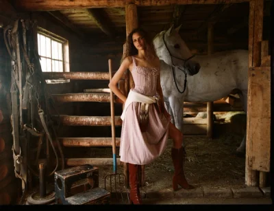 Photo of Annie Gingham Midi Dress in Red on model, view 1