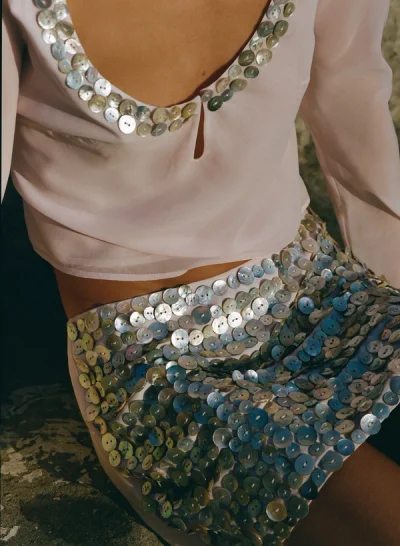 Photo of Joanne Mini Skirt in Pink on model, view 1