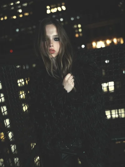 Photo of Illyrian Essence Coat in Black on model, view 1