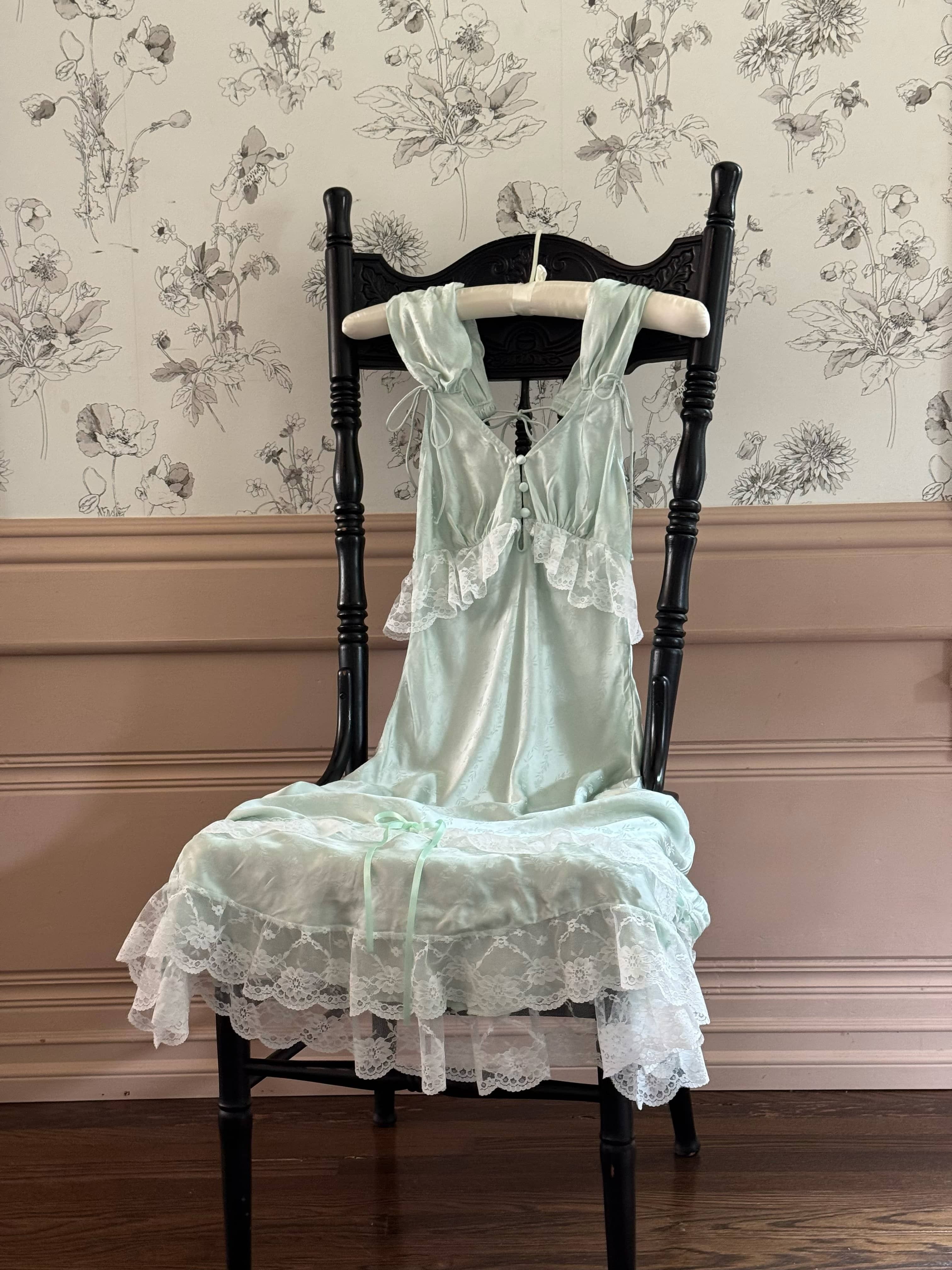 トップス rurumu: 2023ss lace bed JK mint Mint Twist Jacquard Midi Slip Dress — Mint | For Love & Lemons