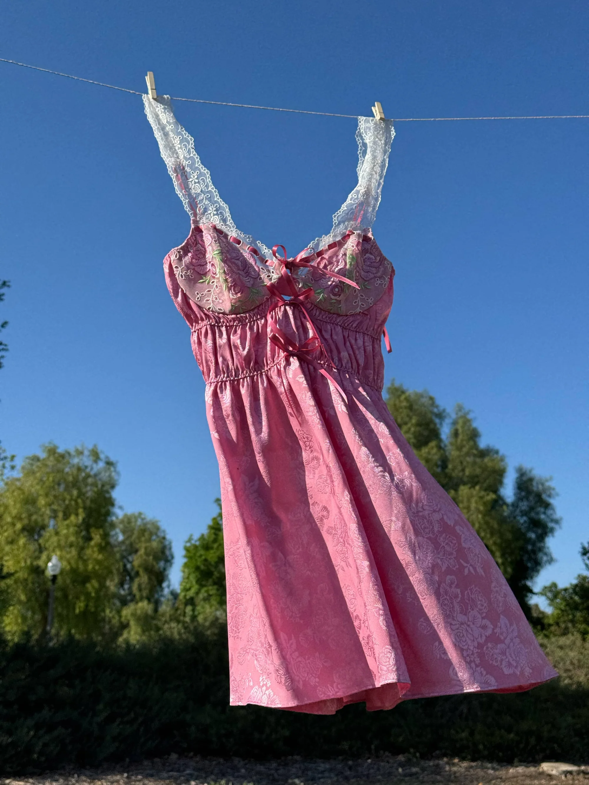 Rose Milk Eyelet Slip Dress Pink | For Love & Lemons Rose Milk Eyelet Slip Dress Pink | For Love & Lemons