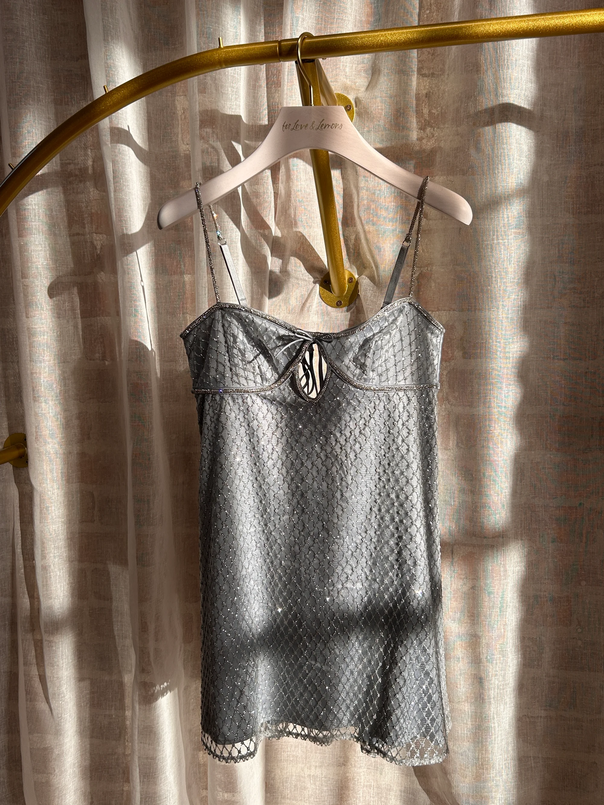 Glitter Slip Dress Silver | For Love & Lemons Glitter Slip Dress Silver | For Love & Lemons