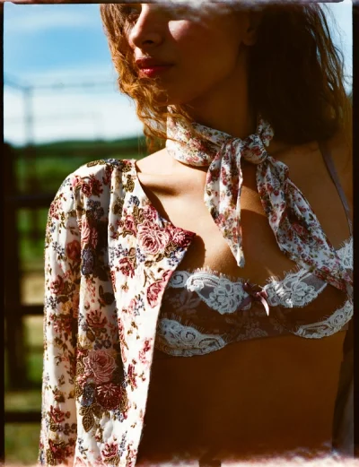 Photo of Meadow Underwire Bra in Neutral on model, view 1