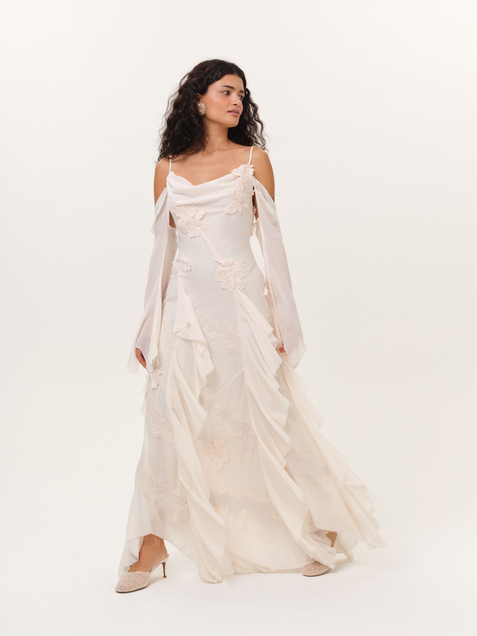 gold church dress Stellar Looks SL600551-GLD-QS Gold / 20W