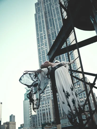 Photo of Moonveil Gown in Ivory on model, view 1