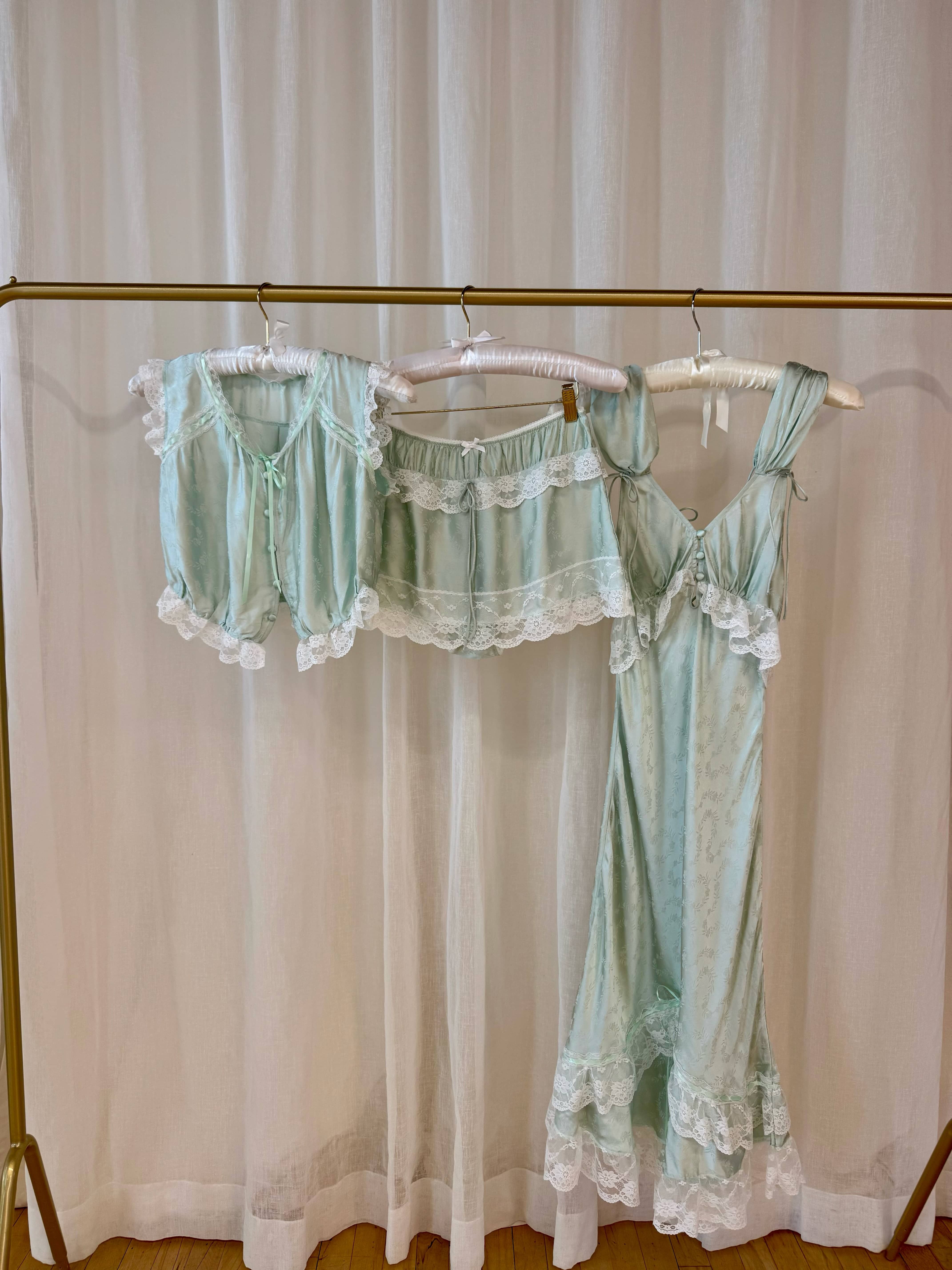 Mint Twist Jacquard Mini Skirt — Mint | For Love & Lemons